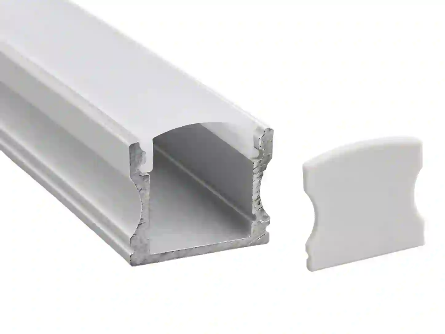Hliníkový LED profil HW-U HIGH WIDE UP stříbrný 17,3x14,5mm kanál 12,5mm bez difuzoru pohled ze strany